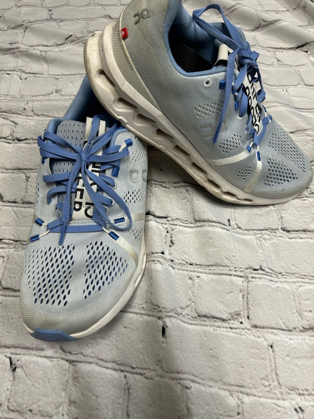 On Running Women's Running Shoes in Light Blue and White